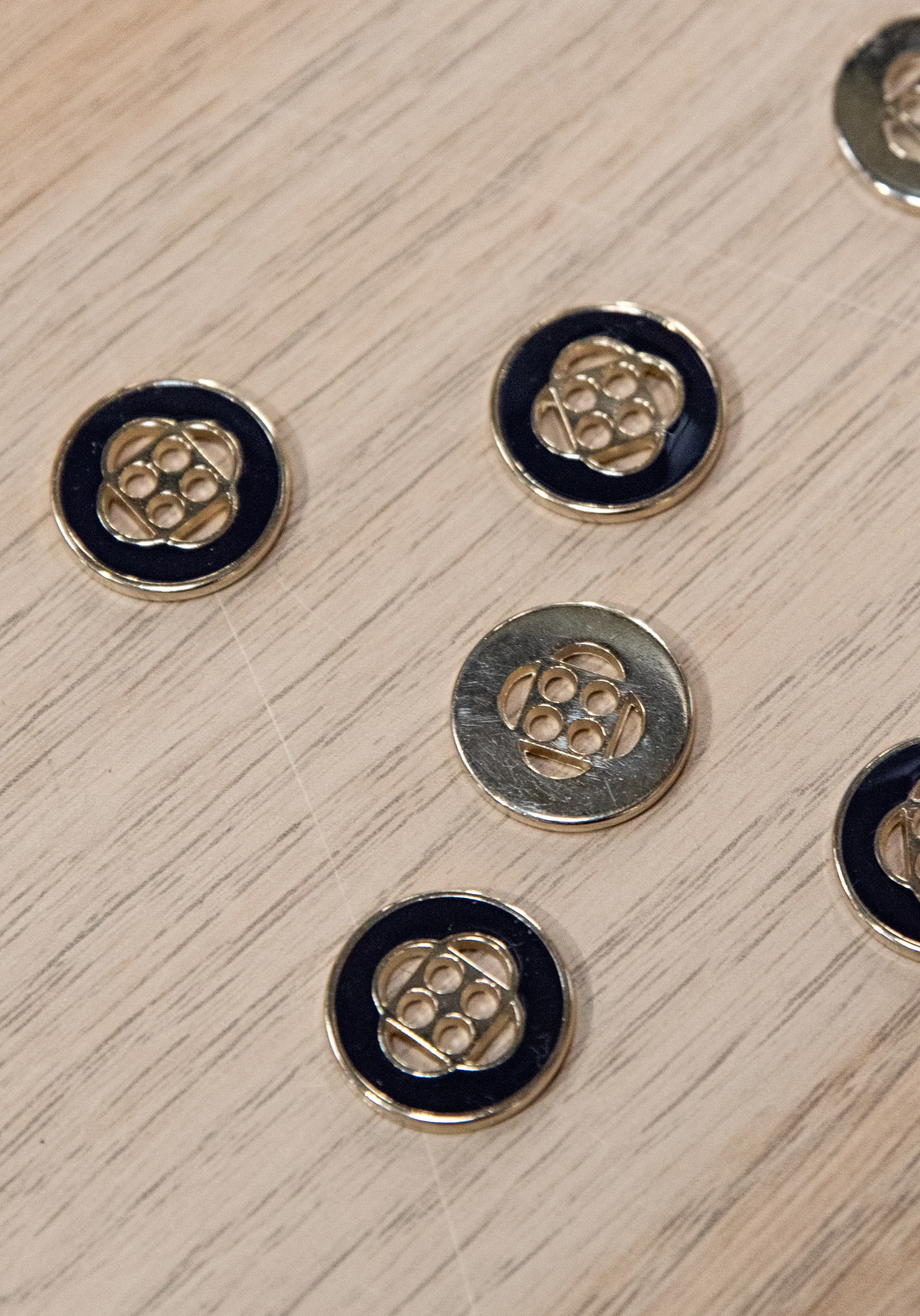 Bouton Poppy Navy Doré 15 ou 18 mm - Image 3