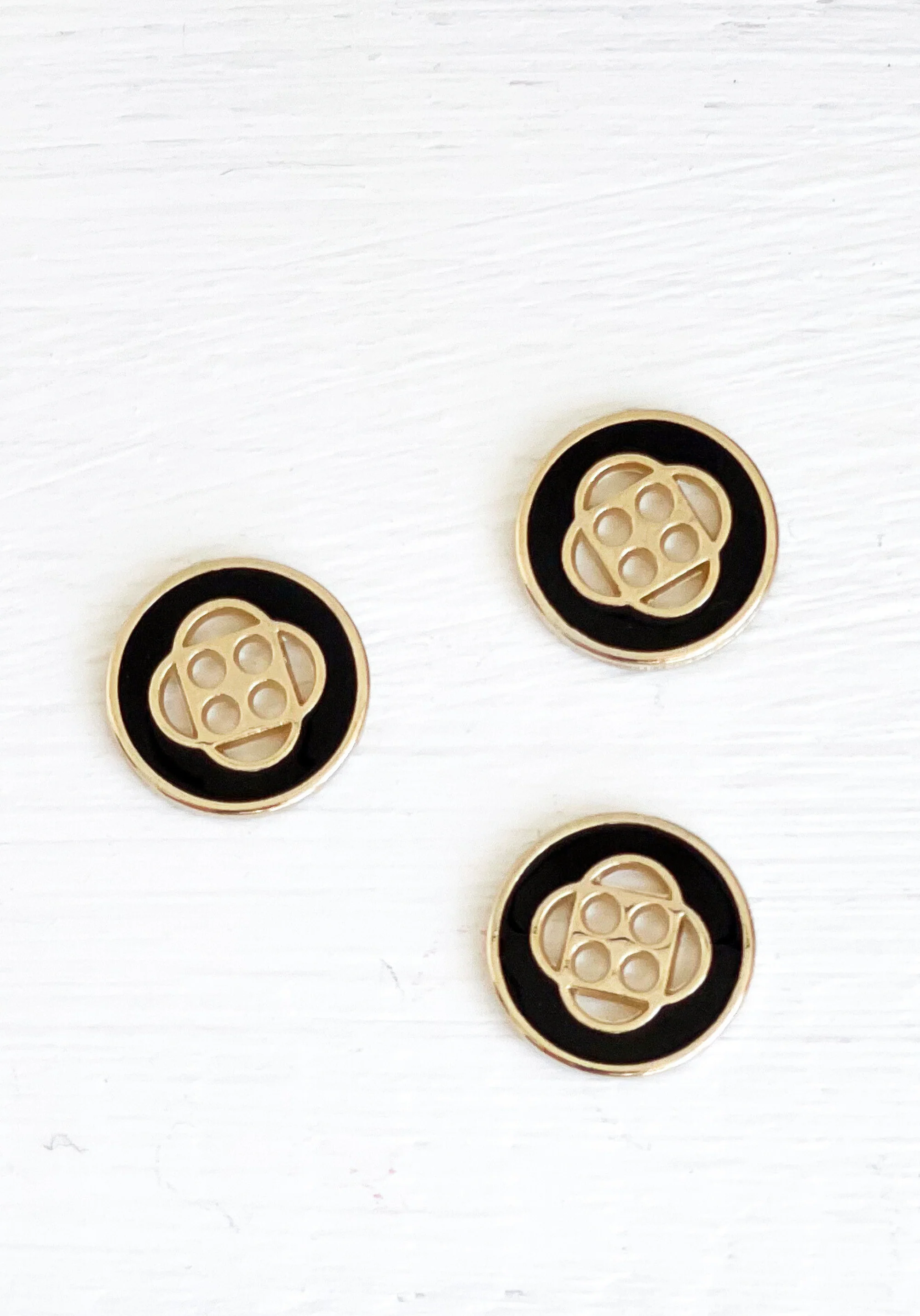 Bouton Poppy Noir Doré 15 mm ou 18mm - Image 5