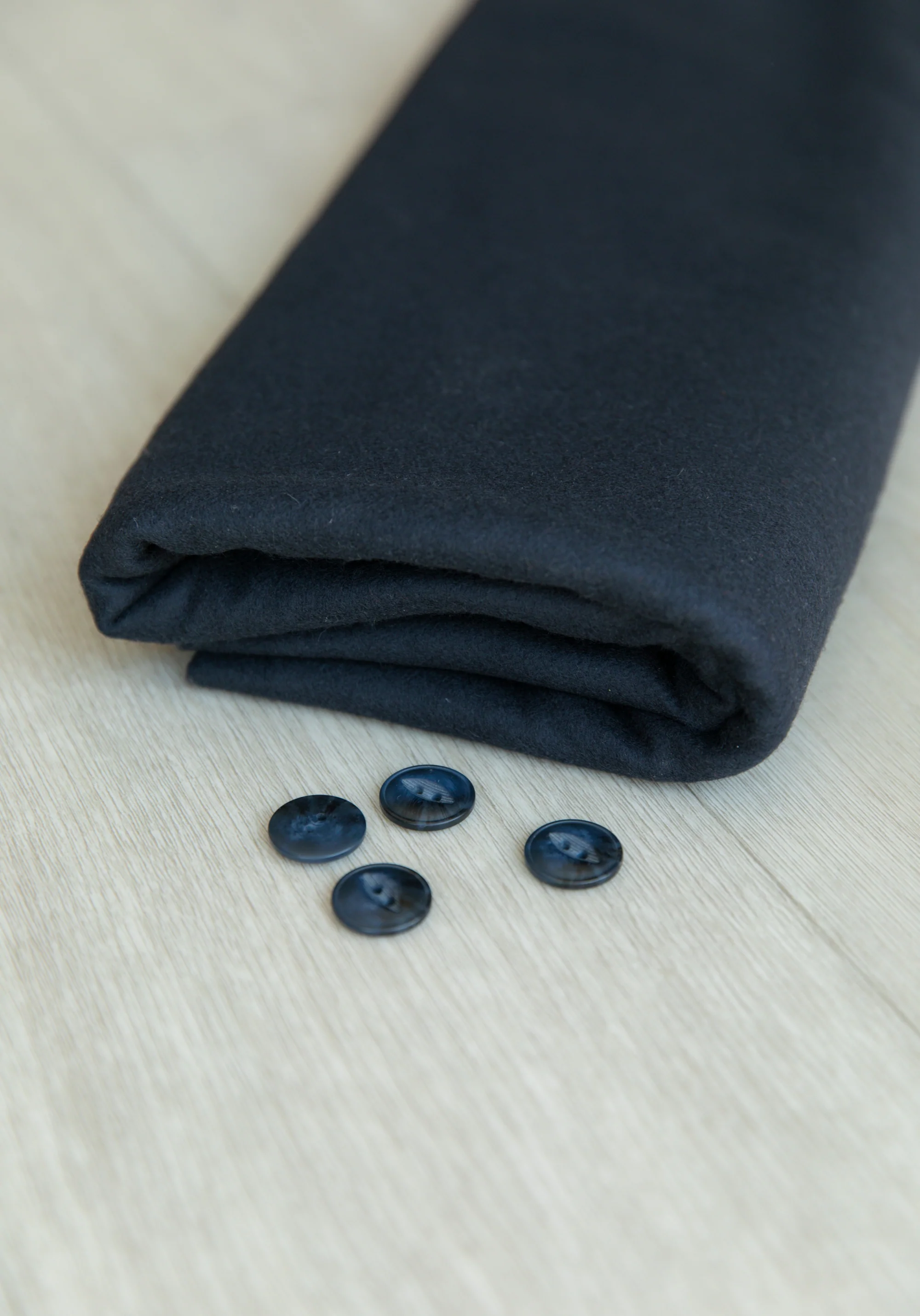 COUPON 210 cm - Tissu lainage manteaux Encre - Image 7