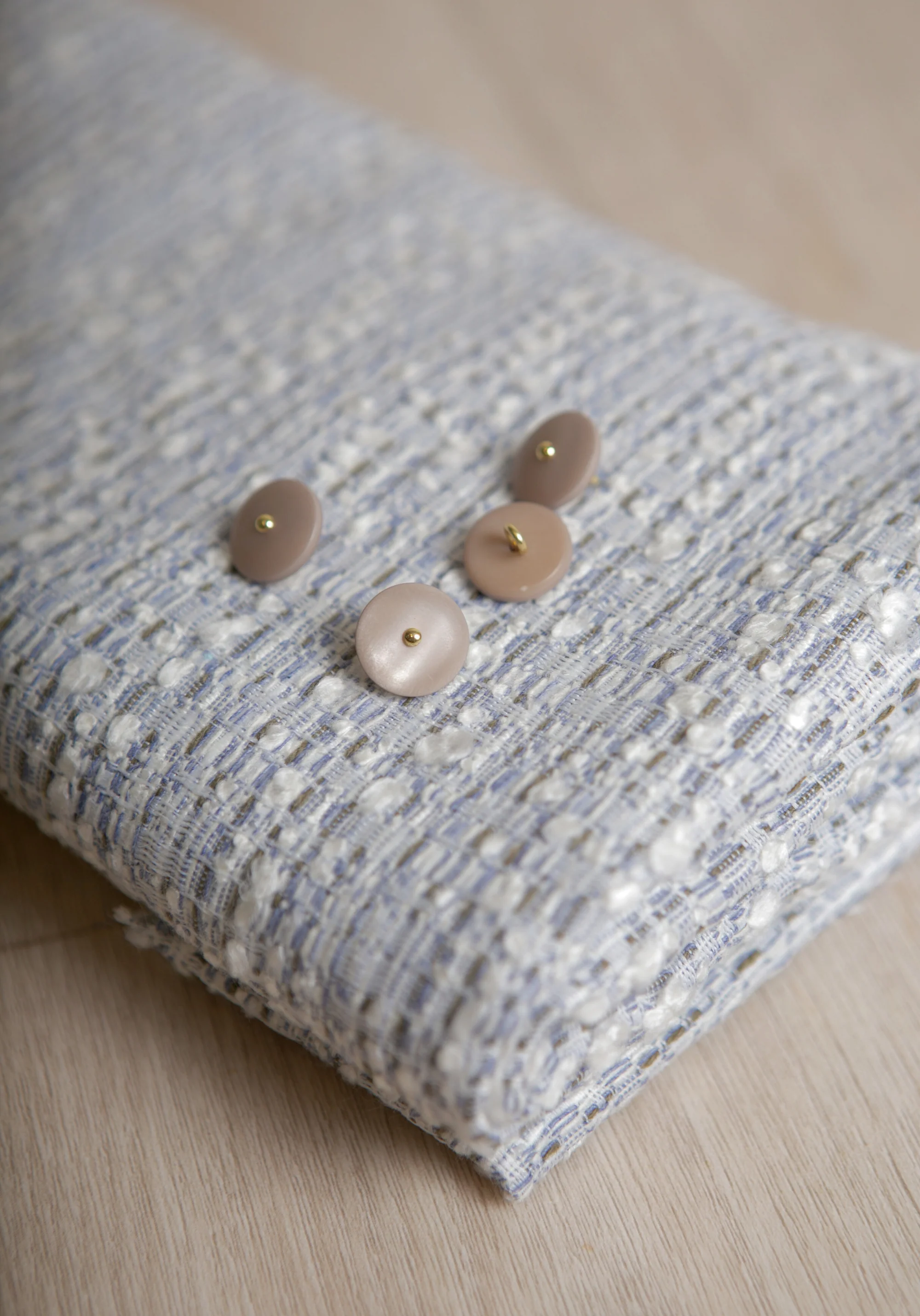 COUPONS - Tissu tweed léger - Bleu - Image 8