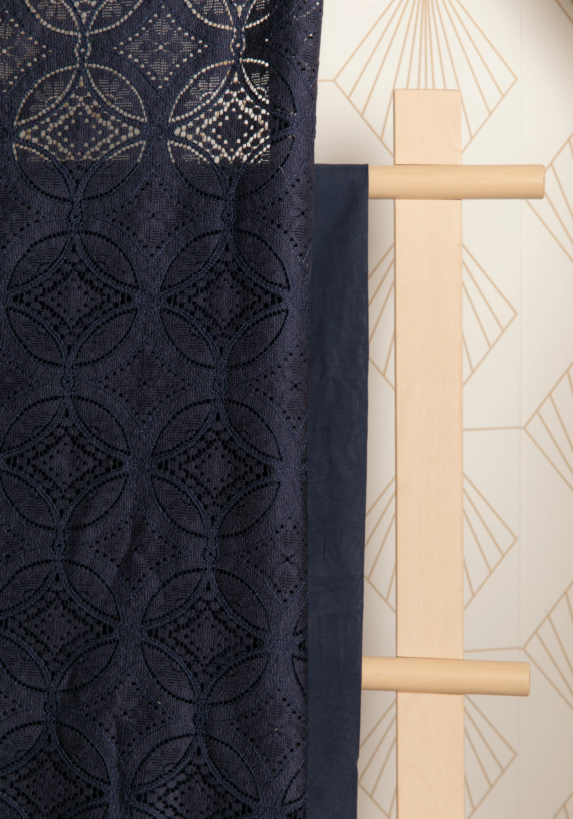 COUPON 30 cm - Tissu dentelle Botanica - Smoky Blue - Image 18