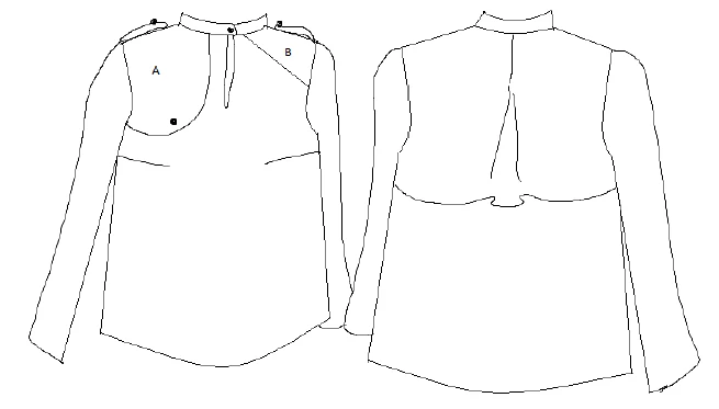Patron couture blouse Rocaille / PDF (A4, A3, A0, US Letter) - Cadres, Calques par Taille, Vidéoprojection - Image 2