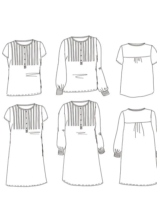 Patron couture robe chemise Atlas / PDF (A4, A3, A0, US Letter) - Cadres, Calques par Taille, Vidéoprojection - Image 2