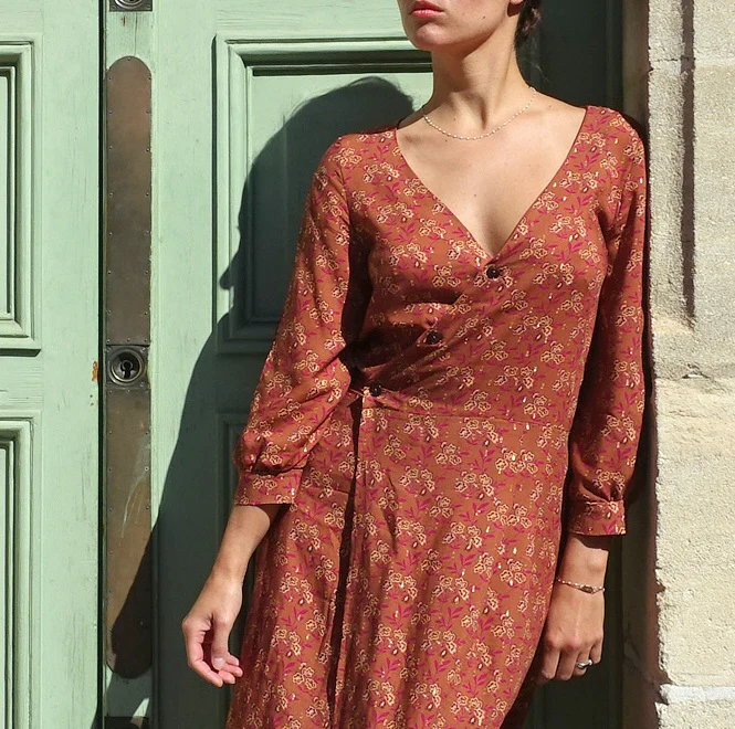 Patron couture robe portefeuille longue Tamara / PDF (A4, A3, A0, US Letter) – Tailles 34 à 56 – Cadres, Calques par Taille, Vidéoprojection - Image 11