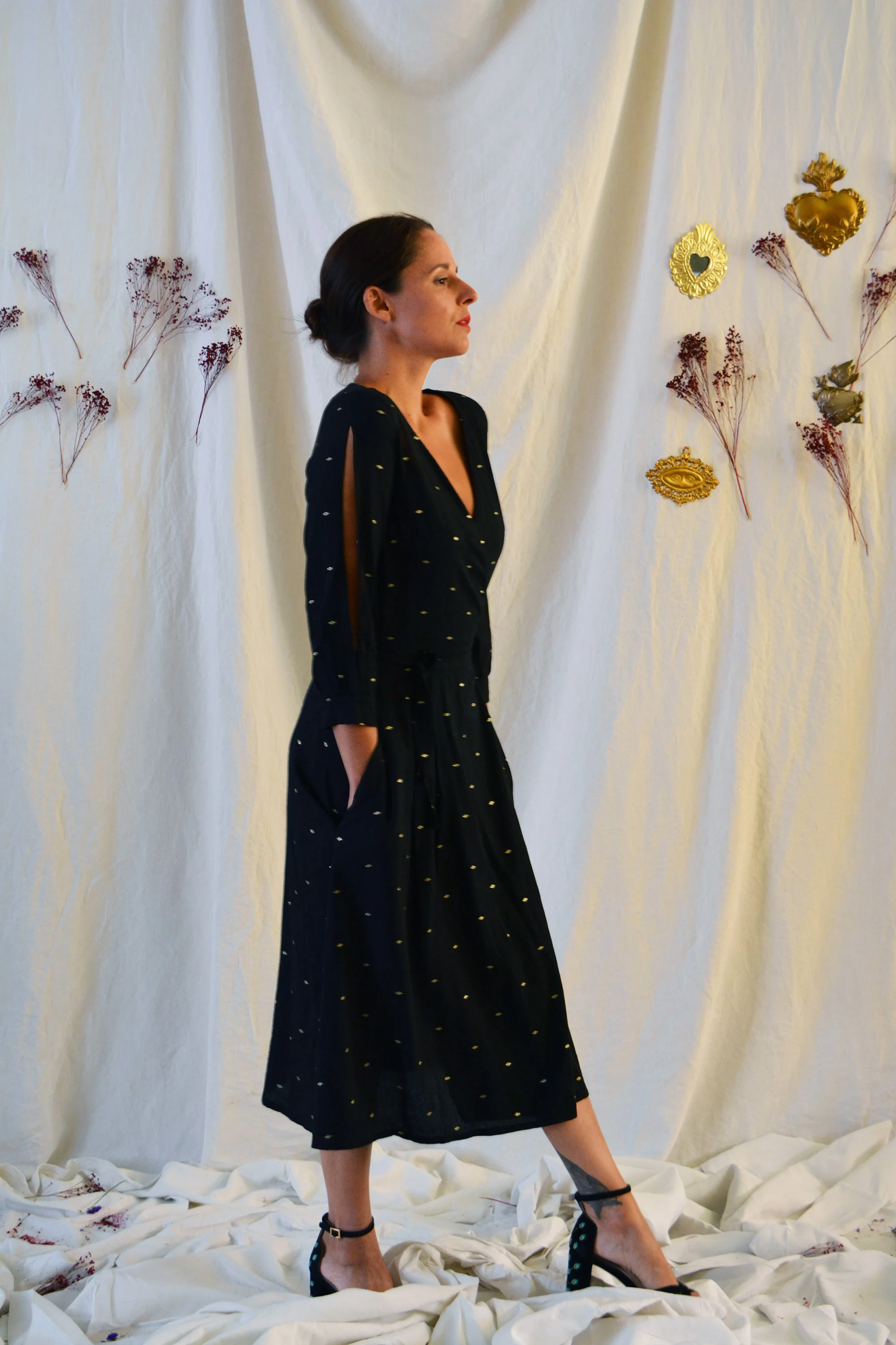 Patron couture robe portefeuille longue Tamara / PDF (A4, A3, A0, US Letter) – Tailles 34 à 56 – Cadres, Calques par Taille, Vidéoprojection - Image 4