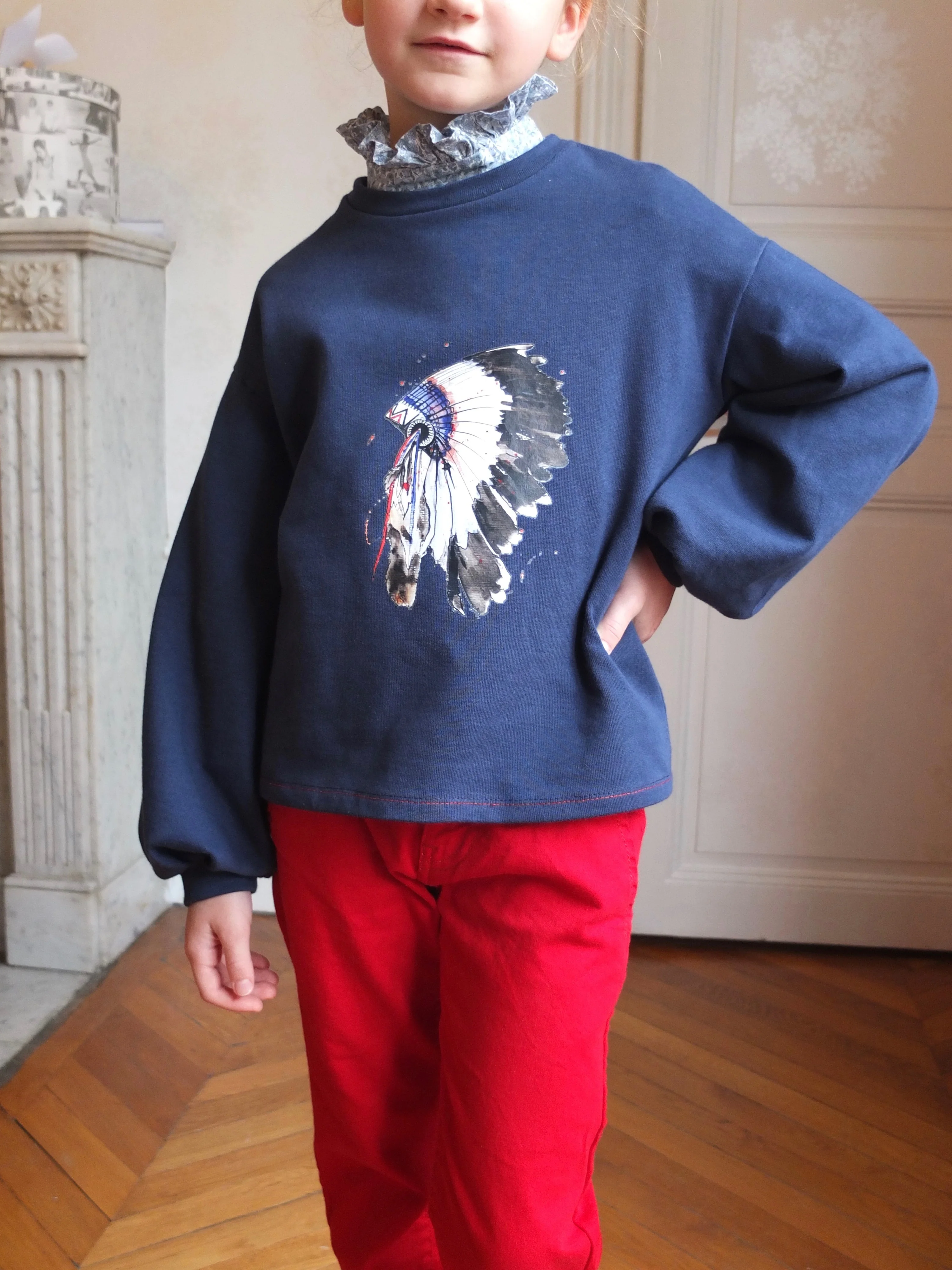 Patron couture sweat enfant Miss Granite / PDF (A4, A3, A0, US Letter) - Cadres, Calques par Taille, Vidéoprojection - Image 5