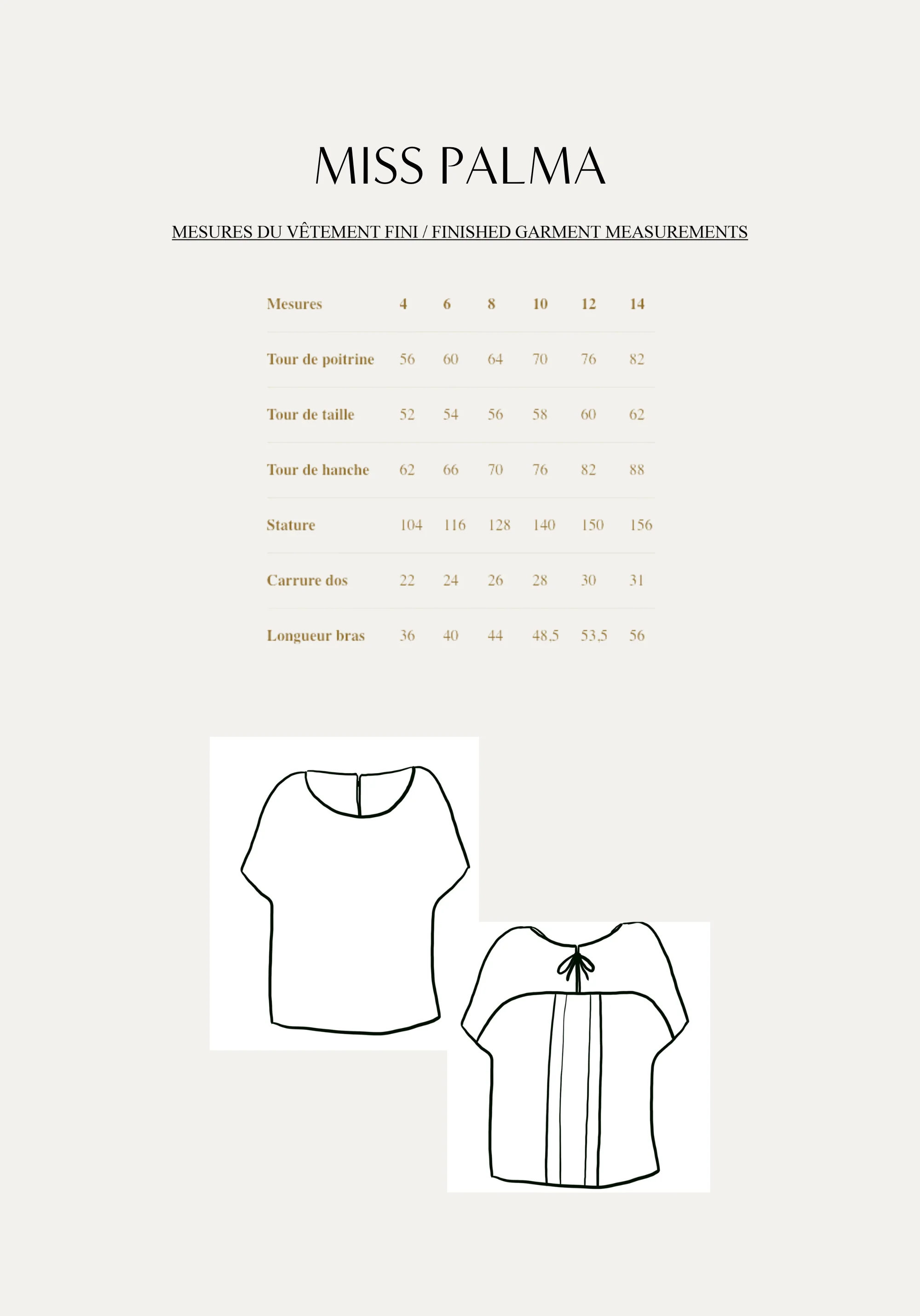 Patron couture top fille Miss Palma / PDF (A4, A3, A0, US Letter) - Cadres, Calques par Taille, Vidéoprojection - Image 3