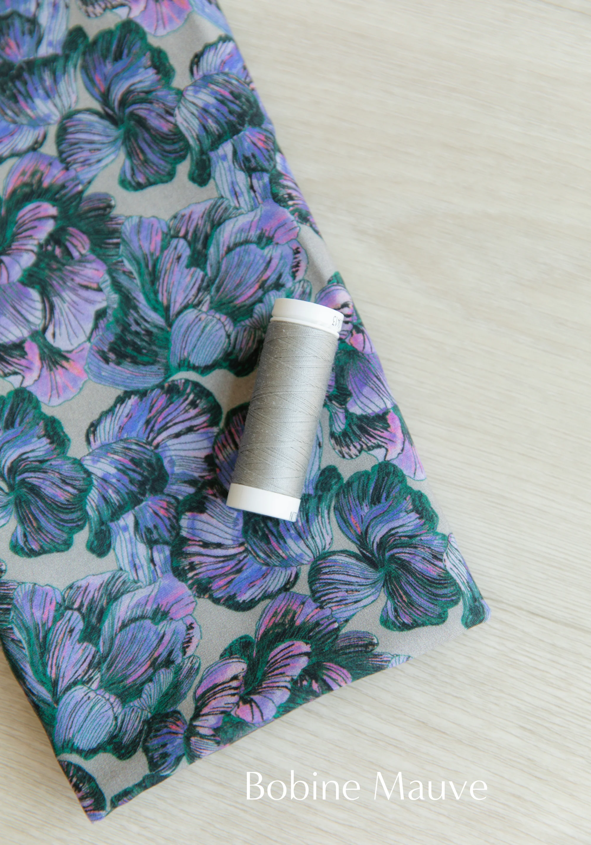 Tissu popeline de viscose imprimée Panache Mauve - Image 8