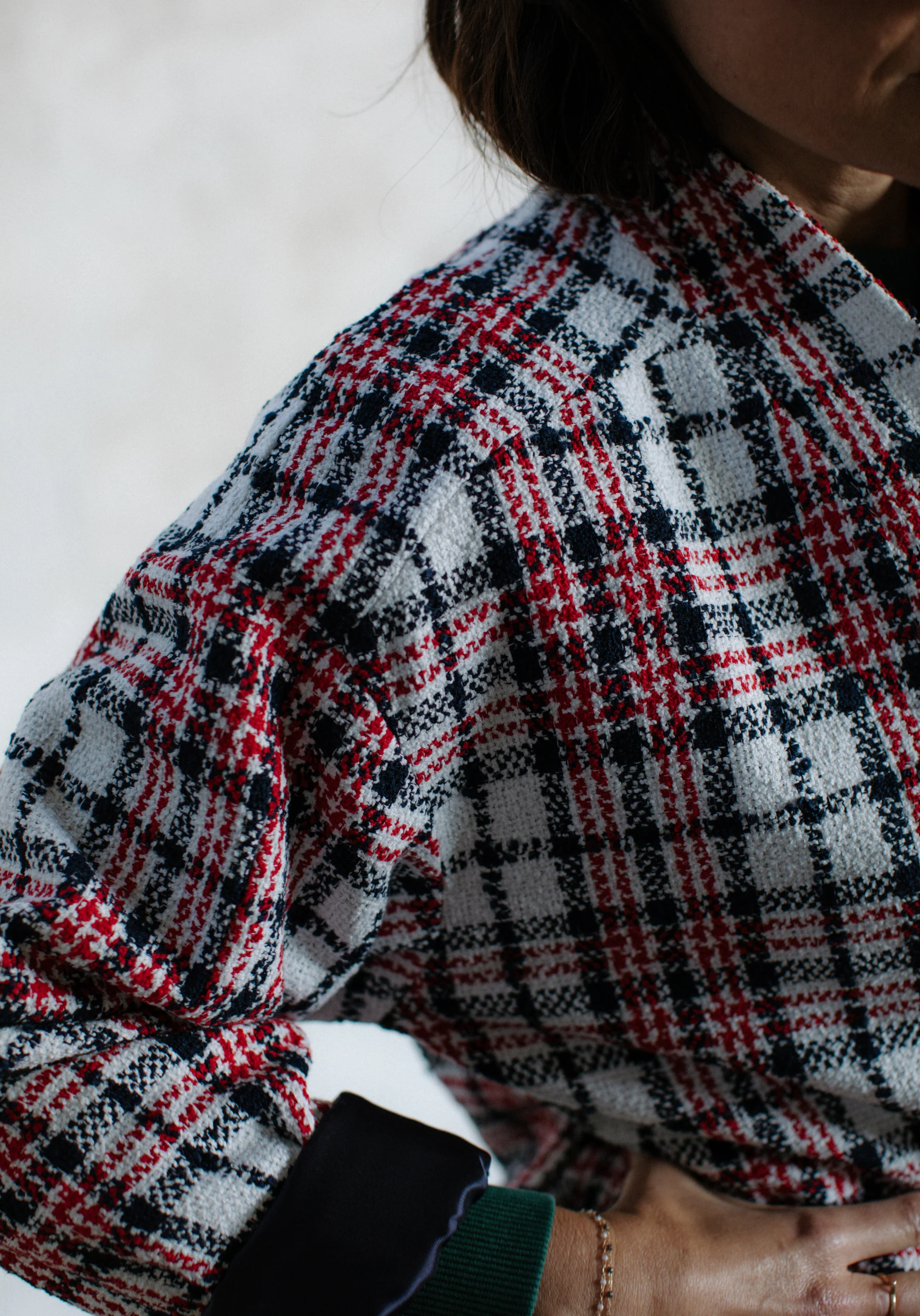 Tissu Tweed Bouclé Tartan - Laine & Coton - Image 6